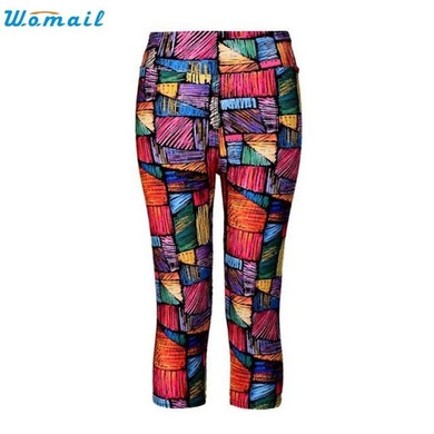 Durable 2016 Fashion  leggings fitness legging High Waist Fitness  Pants Printed Stretch Cropped Leggings