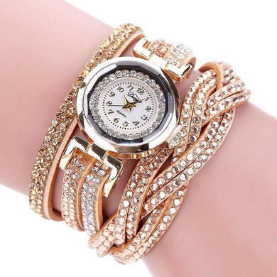 Duoya Fashion Women Classic Dress Watch Brand Leather Gold Bracelet Wristwatch Fashion Casual Female Women Girl Quartz Watch