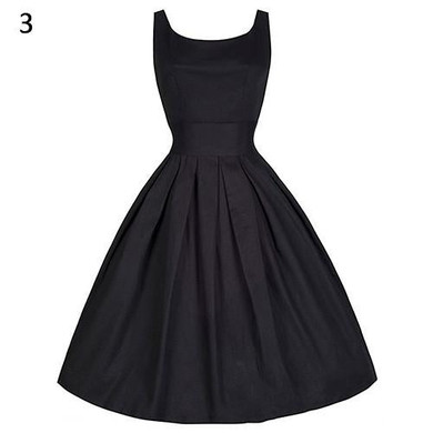 2016 Women Elegant O-Neck Sleeveless Retro Casual Party Robe Slim Dress Sundress