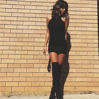 2016 Women Dress Bandage Bodycon Sleeveless Dress Evening Sexy Party Mini Short Dress
