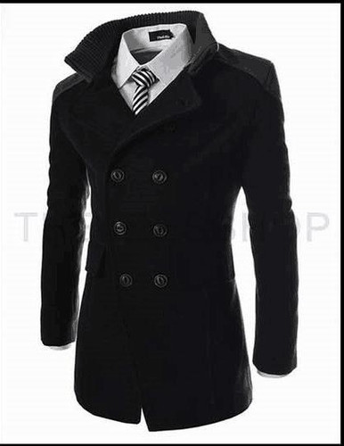 2016 winter woolen outerwear slim jacket double breasted men coat overcoat casaco masculino medium-long trench coat male M - 3XL