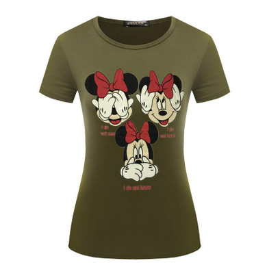 CDJLFH 2017 Summer Women Tops Cartoon harajuku Print Shirts Round Neck Short Sleeve Women White Blouses Feminina Camisa