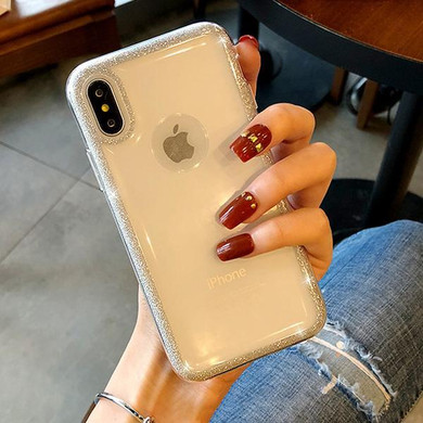 Luxury Glitter Clear Soft TPU Cases Girls Phone Cases for iPhone 7 7 Plus 8 8 Plus X