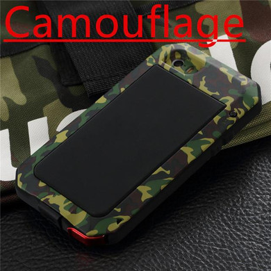 Luxury Doom Metal Armor Life Waterproof Shockproof Aluminum Case for IPhone 7 7 Plus 6 6S Plus 5 5C 5S SE 4 4S + Tempered Glass