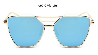 Luxury Cat Eye Sunglasses Women Brand Designer Vintage Aviator Sun Glasses Women Lady Female Sunglass Mirror Lunettes de soleil
