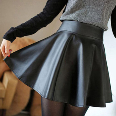 Luxury Brand Skirts Womens 2016 Female Autumn High Waist Leather Skirt Casual Slim Women Above Knee,Mini Skirts Female Fast Ship