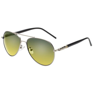JULI Men Polarized Sunglasses Night Vision Driving Sunglasses 100% Polarized Sunglasses Anti-Glare Alloy Frame Glasses Red Lens