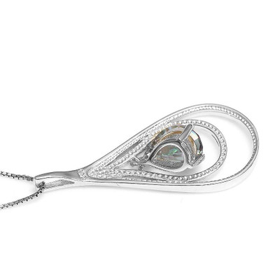 Natural Mystic Fire Rainbow Topaz Pendant Charm Genuine 925 Sterling Silver Fine Jewelry For Lover Women Not Include A Chain
