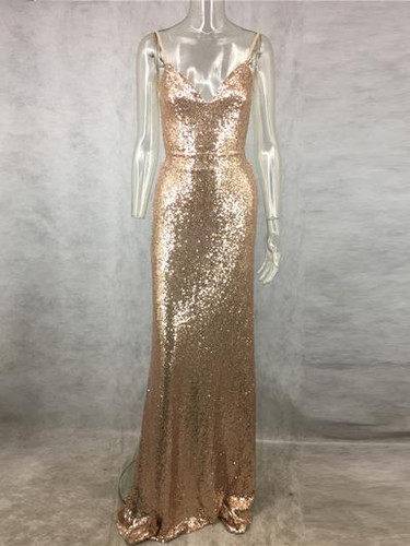 NATTEMAID 2017 Christmas night Party Dress Sexy Women Gold Sequin Long Dresses Floor length Backless Maxi Vestido De Festa