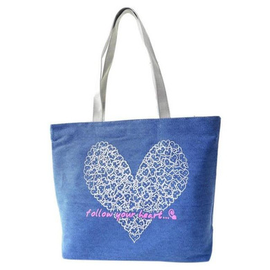 Naivety 2016 New Fashion Cute Heart Printing Lady Canvas Shoulder Casual Handbag Women Tote JUL13 drop shipping