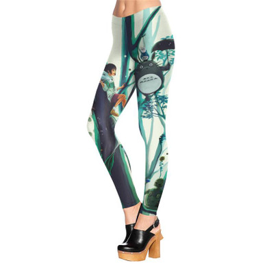 NADANBAO Woman Legging Neighbor Totoro Design Legins Green And White Leggins Printed Women Leggings Women Pants