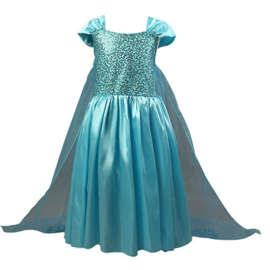 Princess Anna Elsa Dress Cosplay Costume Custom Kids Princess Dress Sequined Cotton Costume Baby Girls Dress Vestidos Children