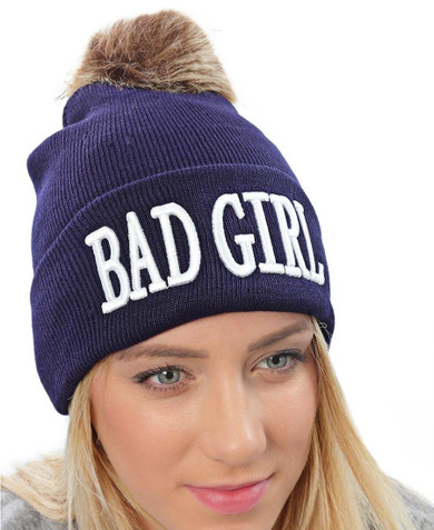 Pom Pom Beanie - Navy