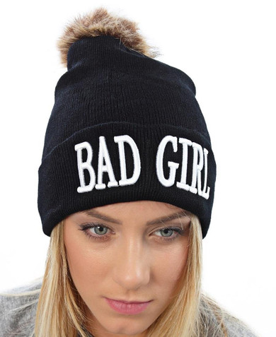 Pom Pom Beanie - Black