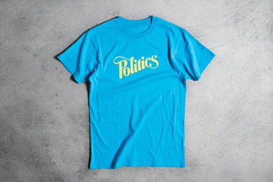 Politics OG Script Tee - Turquoise