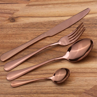 Polished Stainless Steel Colorful Dinnerware Set 4pcs/Set