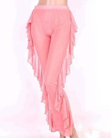 OMILKA Wide Leg Pants 2017 Hot Summer Women Ruffle Mesh Beach Pant Sexy Loose Black Pink See Through Mid Waist Long Pants S-XL