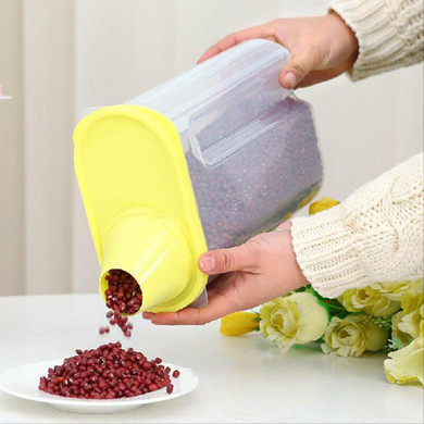 Kitchen Storage Organizer 2.5L/1.9L Grain Storage Container Rice Holder Box Cereal Bean Container Sealed Box with Measuring Cup