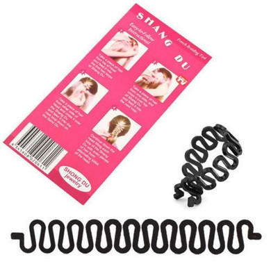 2 PCS Women Lady French Hair Braiding Tool Braider Roller Hook With Magic Hair Twist Styling Bun Maker Hair Band Accessories