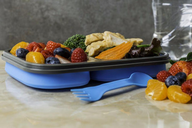 2 Compartment Silicone Collapsible Lunch Box microwave lunch box for kids lunchbox food container bento box tableware