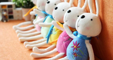 1X Random Color , Kawaii 16CM Rabbit Plush Stuffed TOY DOLL ; BAG Pendant TOY , Wedding Bouquet TOY DOLL