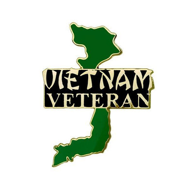 Vietnam Veteran with Green Country Map 1 1/4" Lapel Pin
