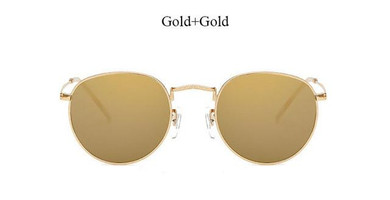VictoryLip Round Mirror Pink Men Women Mirror Sunglasses Brand Designer Fashion Sun Glasses Vintage Metal Frame Good quality