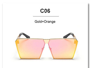 VictoryLip Fashion Luxury 2016  Men Oversized Flat  Square sunglasses Women Brand Designer Beach Metal Mirror Lens Sun Glasses