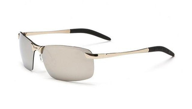 VIAHDA Brand Men's Polarized Sunglasses Rimless Rectangle Driving Glasses Mirror Mens Sun Glasses For Men