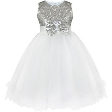 2-14 Knee-Length Kids Sequin Flower Girls Dress Kids Pageant Party Wedding Ball Gown Prom Princess Formal Occassion Girls Dress