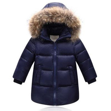 2-14Y Children Winter Coat 90% White Duck Down Boys Winter Jackets Big Real Fur Hooded Girls Winter Coat Kids Winter Clothes