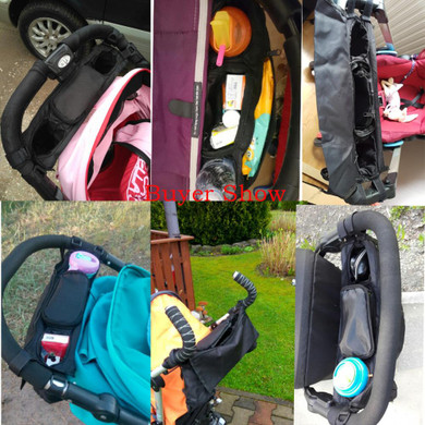 Universal Baby Stroller Organizer Cup Holder Bag Black Carriage Cup Holder Strollers Accessories Bag for Cart