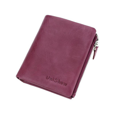 Unishow Genuine Leather Women Wallet Small Brand Leather women Purse Female Coin Wallet Zipper Women Clutch wallet