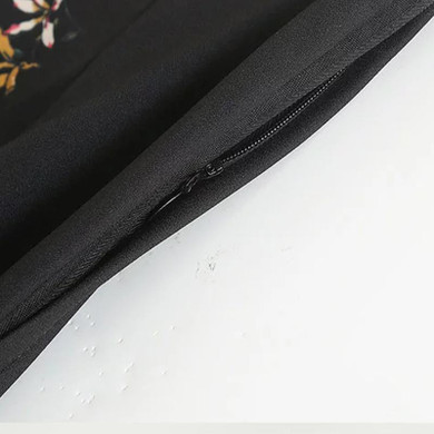 SCQP Cranes Birds Printed Wide Trousers Femme Floeal Black Loose Zipper Ladies Pants Fashion Linen Spring Vintage Trousers Women