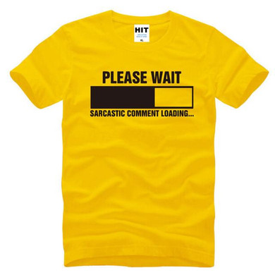 Sarcastic Comment Loading Geek Nerd Men's Funny T-Shirt T Shirt For Men 2016 Short Sleeve Cotton Casual Top Tee Camisetas Hombre