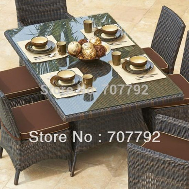 all weather Monterey Collection outdoor wicker patio dining set
