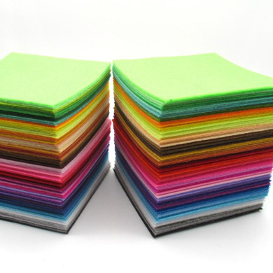 88 Colors/Lot 10X10CM Felt Fabric Polyester 1 MM Thick Non-woven Felt Handmade Fabric DIY Nonwoven Cloth