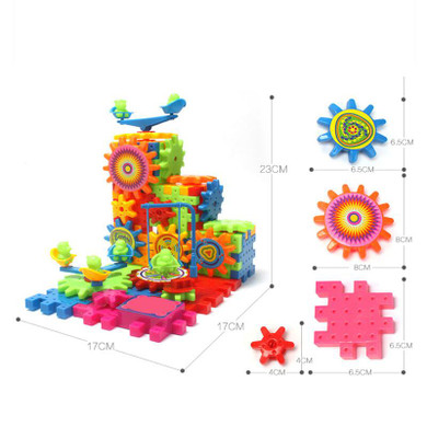 81 Pcs Plastic Electric Gears 3D Puzzle Building Kits Bricks Educational Toys For Kids Children Gifts M09