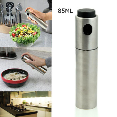 80ML/135ML Kitchen Accessories Silver Stainless Steel Spice Container Olive Oil Vinegar Sprayer Spraying Bottle BBQ Cooking Tool