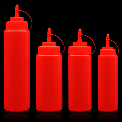 8,12,16,24oz New Kitchen Plastic Squeeze Bottle Condiment Dispenser For Sauce Vinegar Oil Salad Ketchup Mustard Cruet