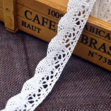 New 5yd/lot high quality white lace fabric ribbon cotton lace trim sewing material for home curtains garment accessories DIY