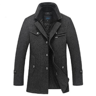 New 2017 Winter Wool Coat Slim Fit Jackets Fashion Outerwear Warm Man Casual Jacket Overcoat Pea Coat Plus Size M-XXXXL