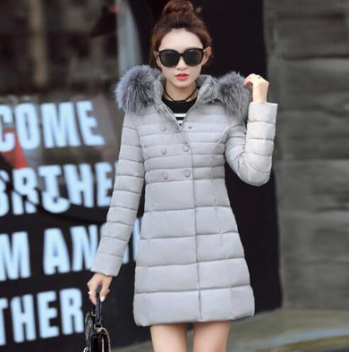New 2017 Winter Women Parka Hooded Winter Coat Women Fake Fox Fur Collar Women Winter Coats &amp; Jackets Down Jacket Female Coat