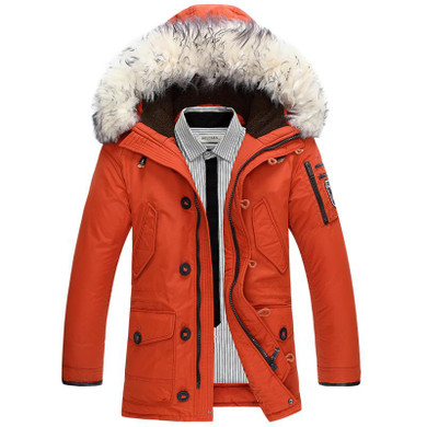 New 2017 winter thick jacket men down coat white duck down jacket with fur hood removable parka men coat warm jacket 175wy