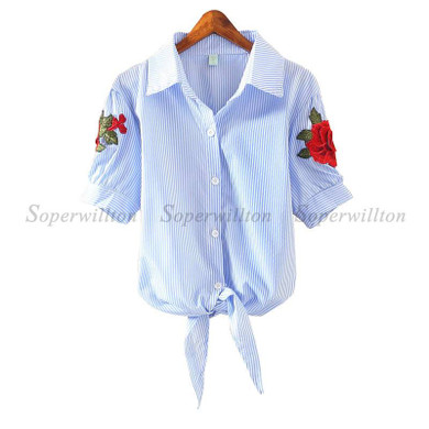 New 2017 Top Embroidery Blouse Shirt Women Tops Blusas Mujer De Moda Chemise Femme Large Size Short Blouses Camisas Femininas