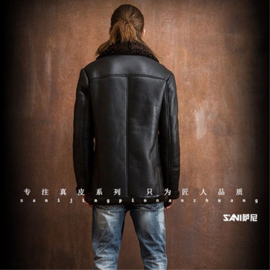 new Europe And The United States Men's High Quality Coat Male Genuine Leather Fur Coat Men's Thicking Coat Leather Fur Coat