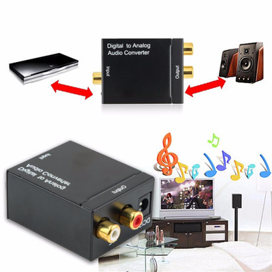 New Digital to Analog Audio Converter Adapter Digital Adaptador Optic Coaxial RCA Toslink Signal to Analog Audio Converter RCA