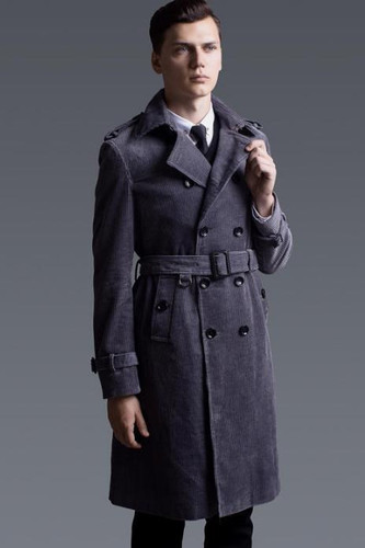 New designer slim sexy double breasted trench coat men overcoat long sleeve mens clothing corduroy outerwear casaco masculino