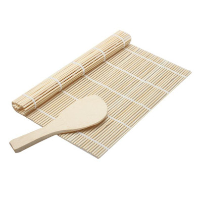 DIY Sushi Maker Non-stick Bamboo Mat for Sushi Rolling Mat with Rice Paddle Kitchen Gadgets