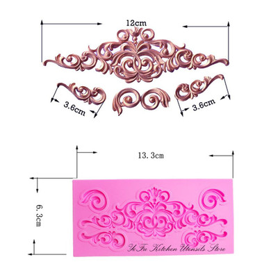 DIY lace pattern vine Border silicone mold cake decorating chocolate sugar decoration tools for cake turning edge T0881